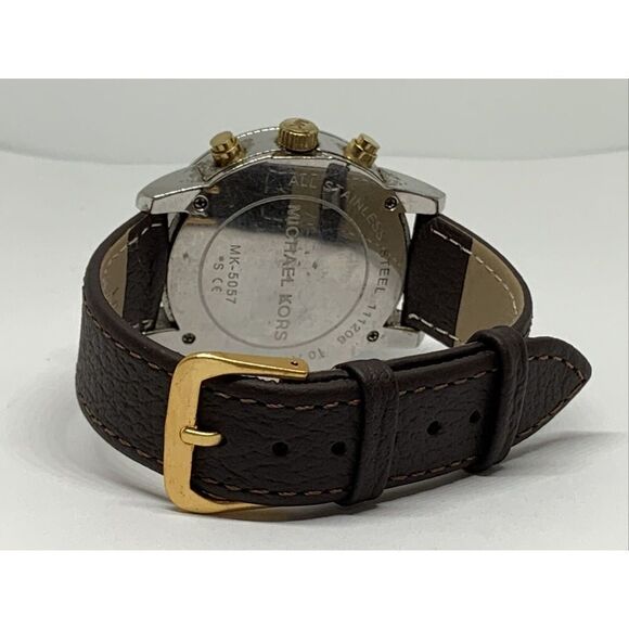 Michael Kors Jet Set MK5057 Women Brown Leather Analog Dial Quartz Watch WFH203 - Picture 9 of 11